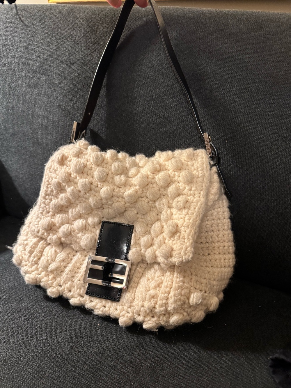 Fendi Baguette Wool Shoulder/Hand Bag